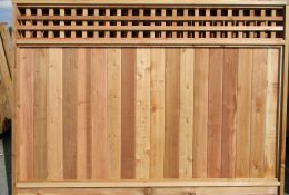 #1 6x8 Square Lattice Cedar Fence Panel