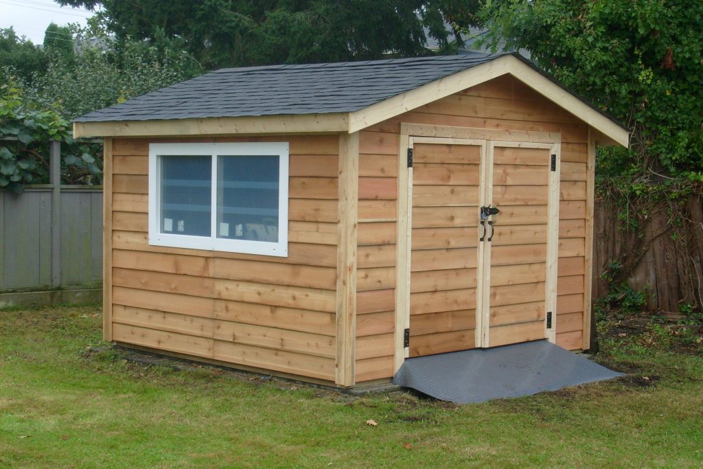 10x10 pre-cut shed kit custom install surrey cedar