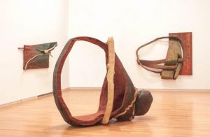Stained Cedar Scrap Wood Sculpture